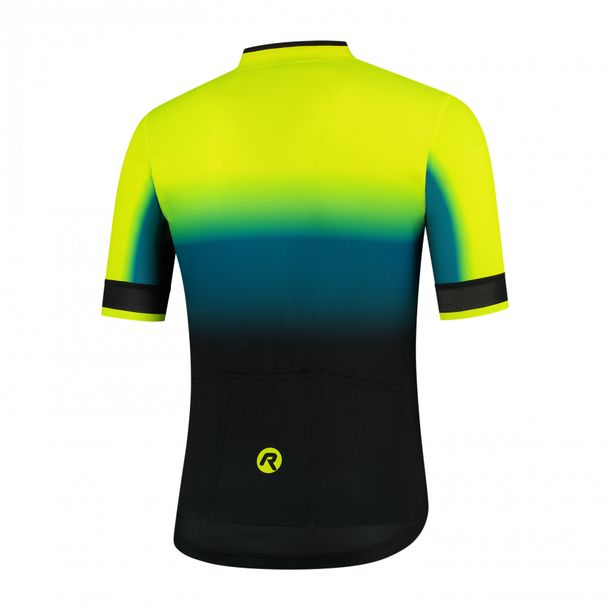 Horizon fietsshirt KM  Blauw/fluor/geel