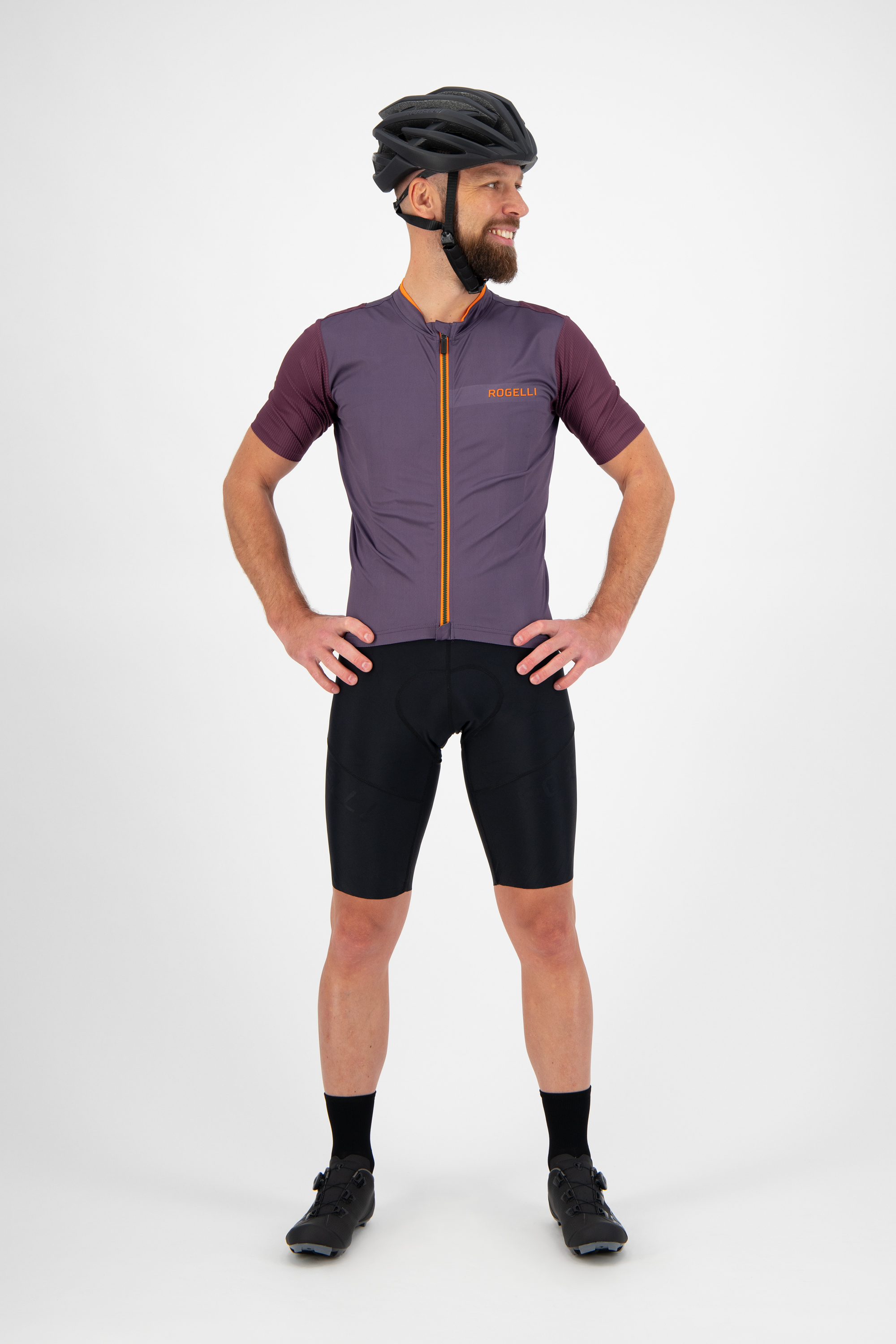  fietsshirt KM Minimal Purper/zwart/oranje