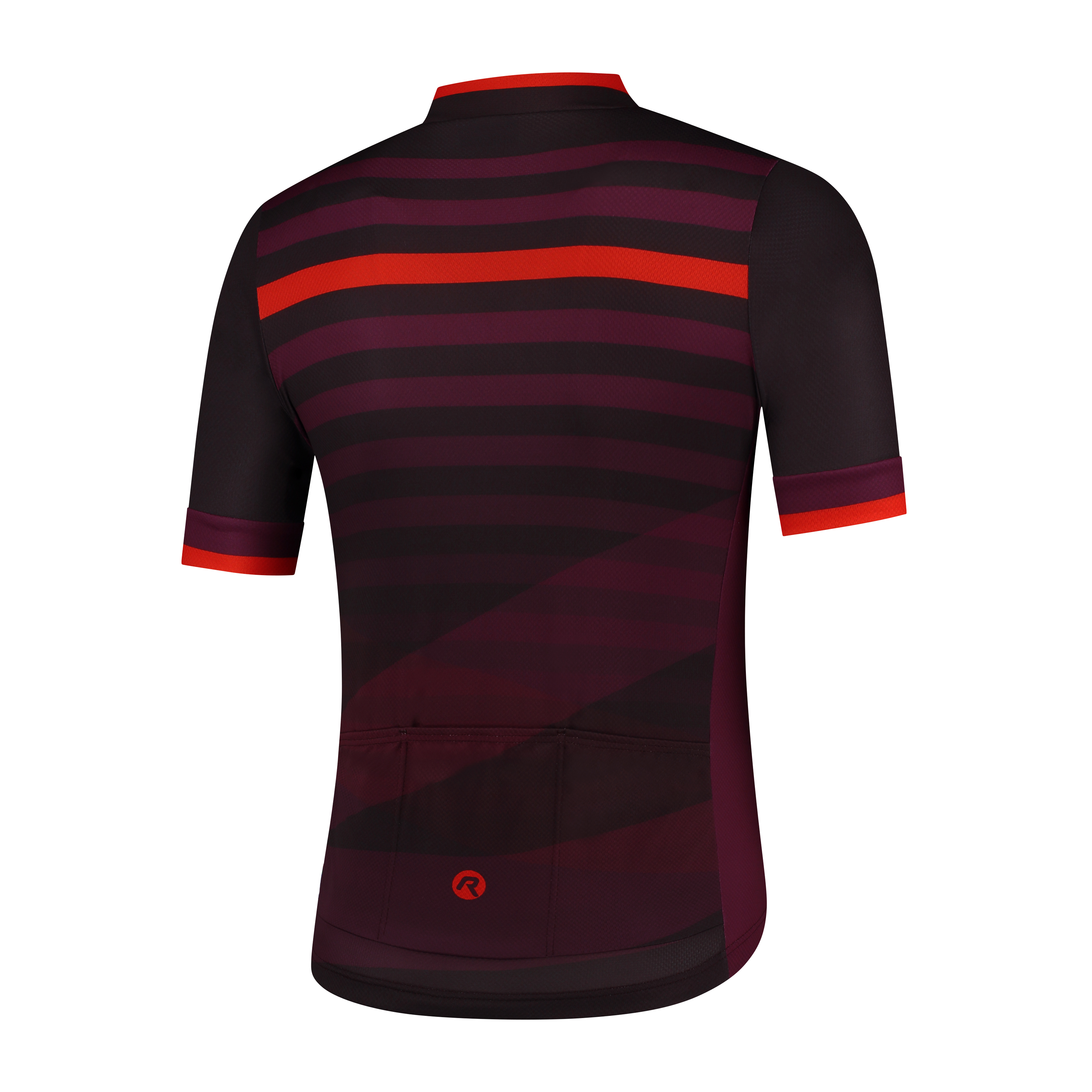 Heren fietsshirt KM Stripe Bordeaux/rood/purper