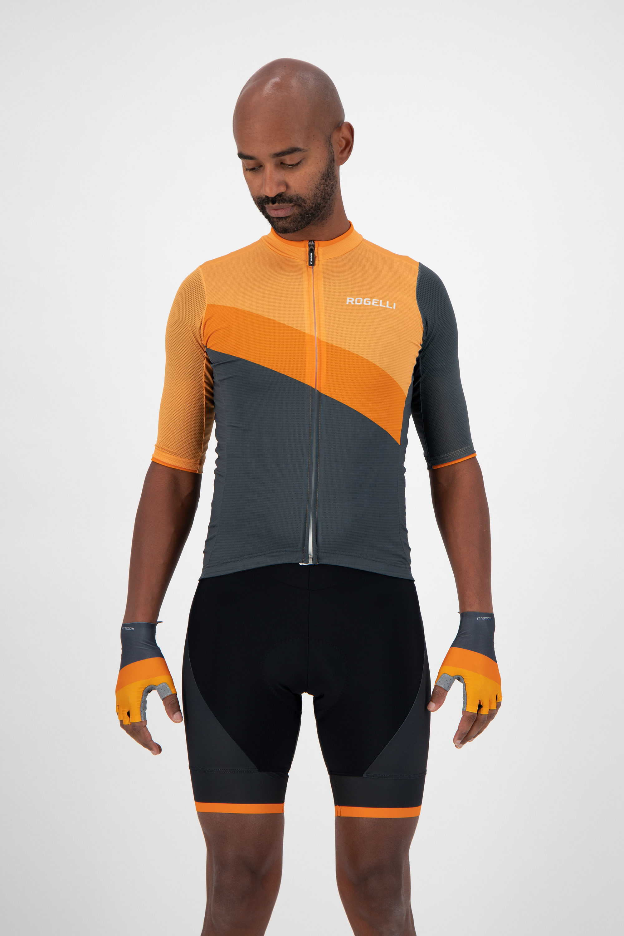 Heren fietsshirt KM Kai Grijs/oranje