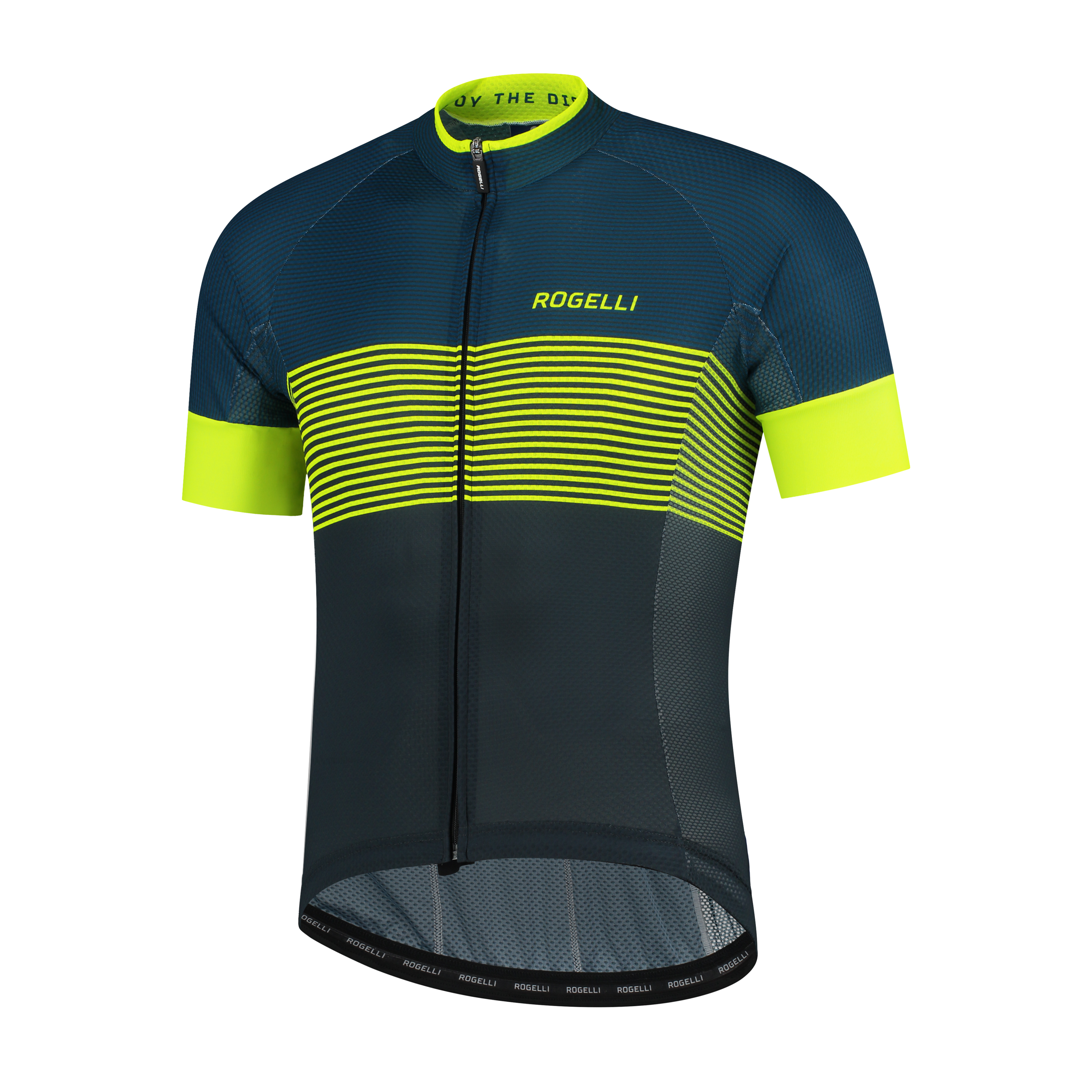 Heren fietsset Boost shirt en Flex broek Blauw/fluor/geel