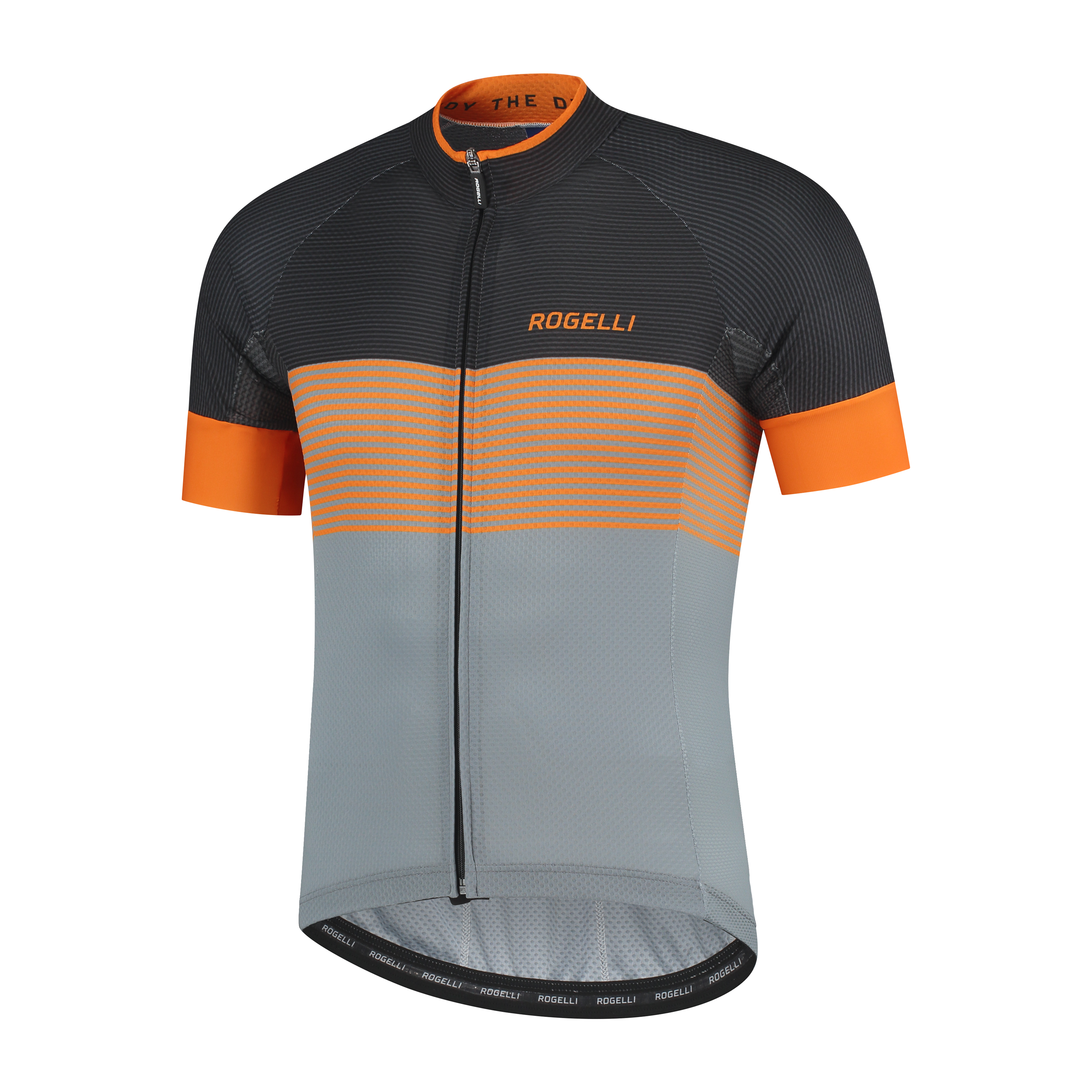 Boost fietsshirt Grijs/oranje/zwart - Fiets en Schaatskleding