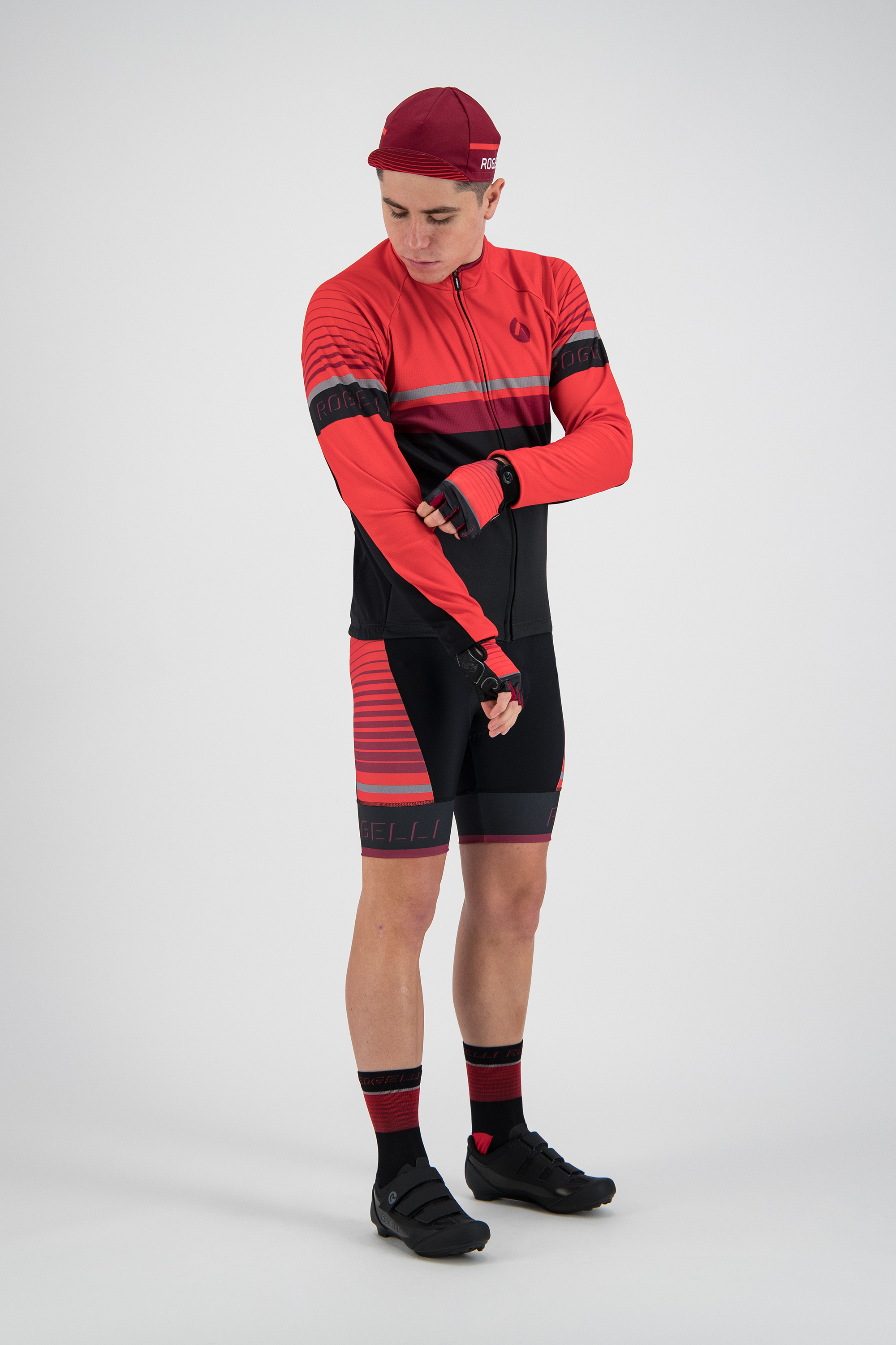 Hero fietsshirt LM Zwart/rood/bordeaux