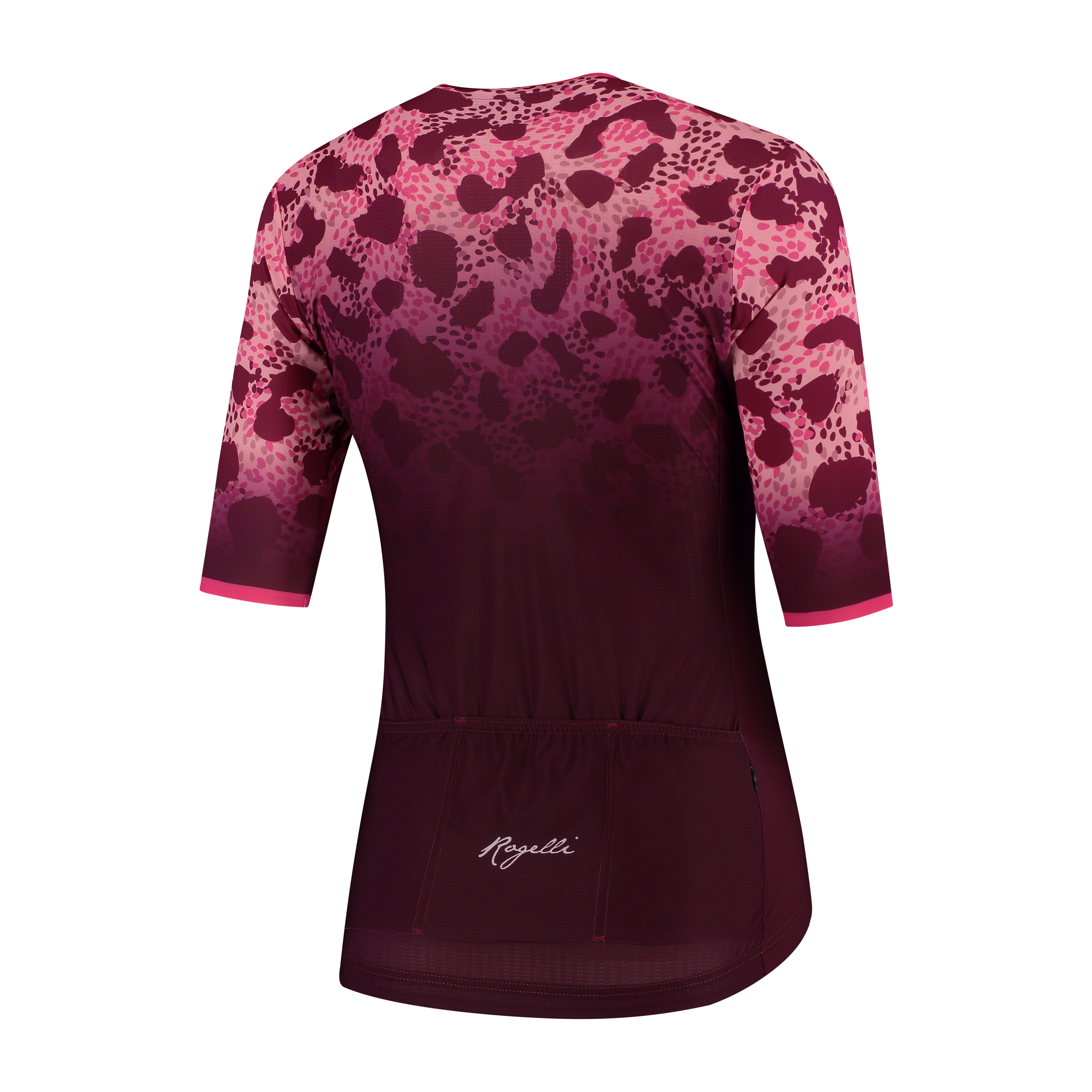 Dames fietsshirt Animal Bordeaux/pink