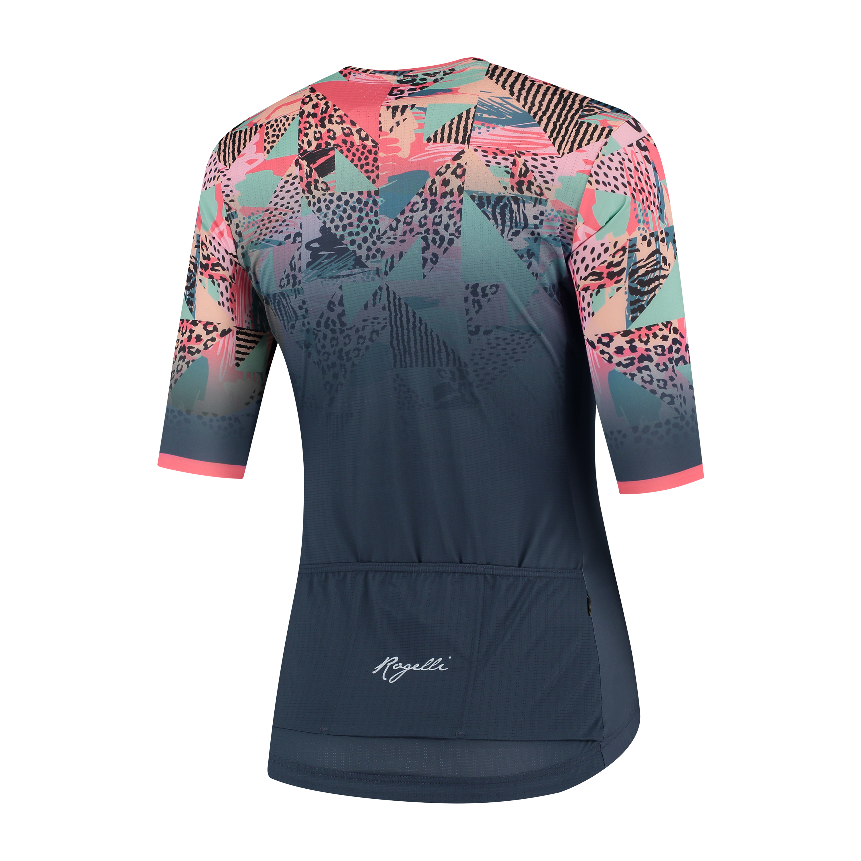 Dames fietsshirt Animal Blauw/coral