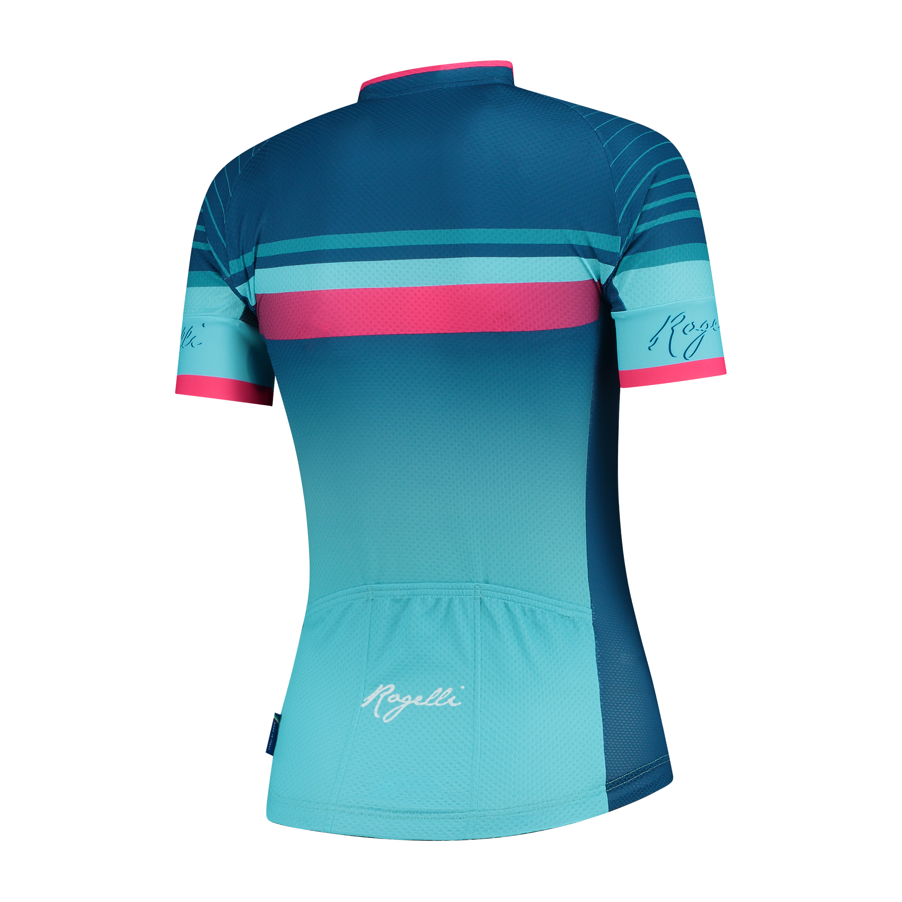 Dames fietsshirt KM Impress Blauw/roze