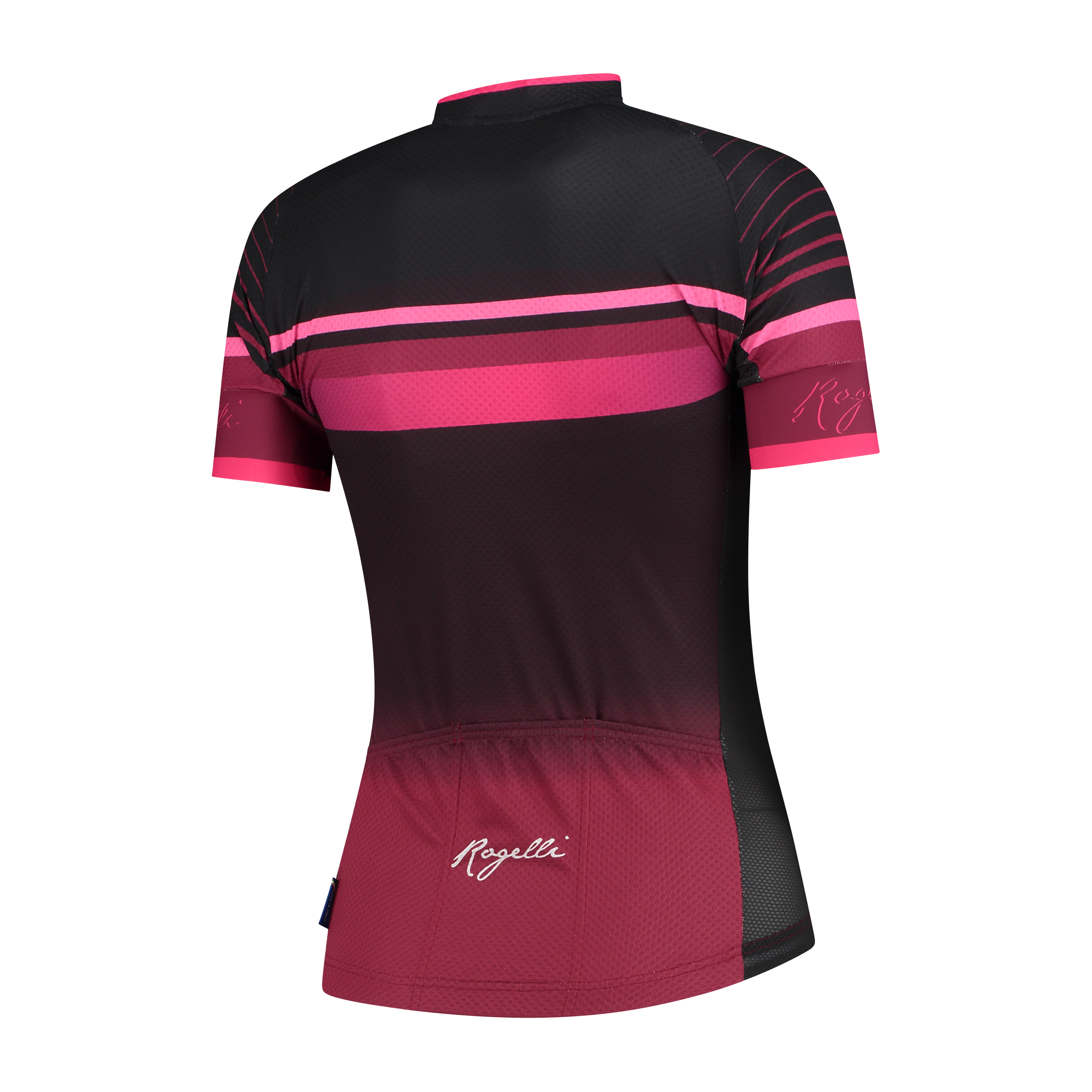 2 Delig Dames fietsset Impress shirt +broek Bordeaux/roze