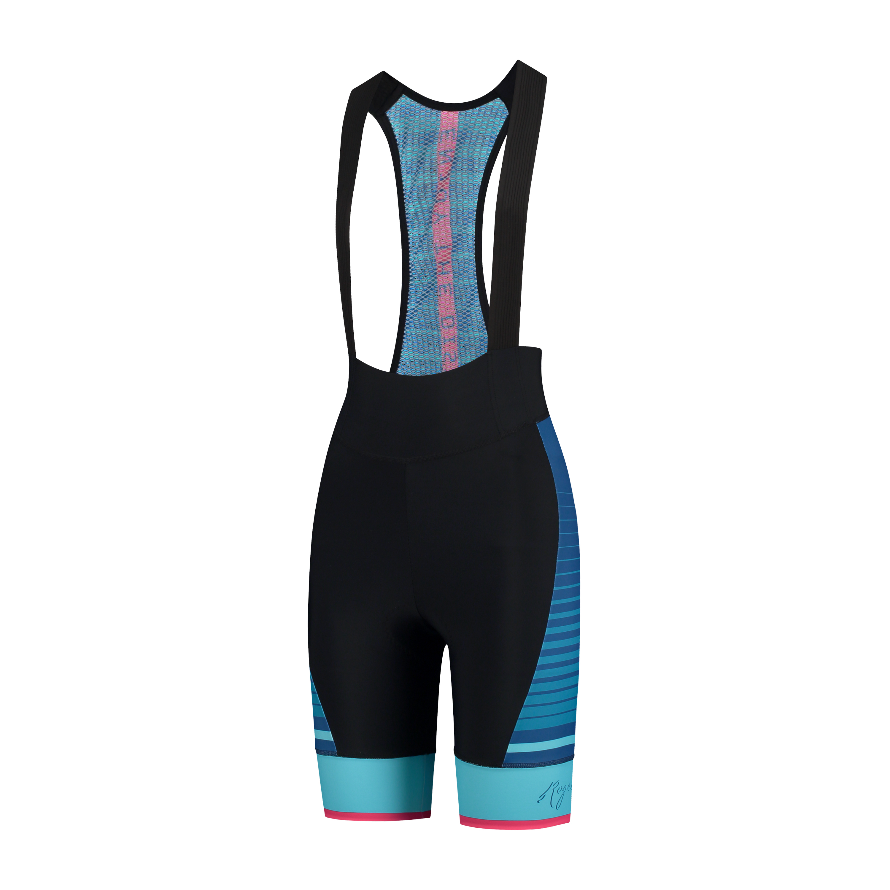 motor Cyclopen Theoretisch Dames fietsbroek Impress Zwart/blauw/roze - Fiets en Schaatskleding