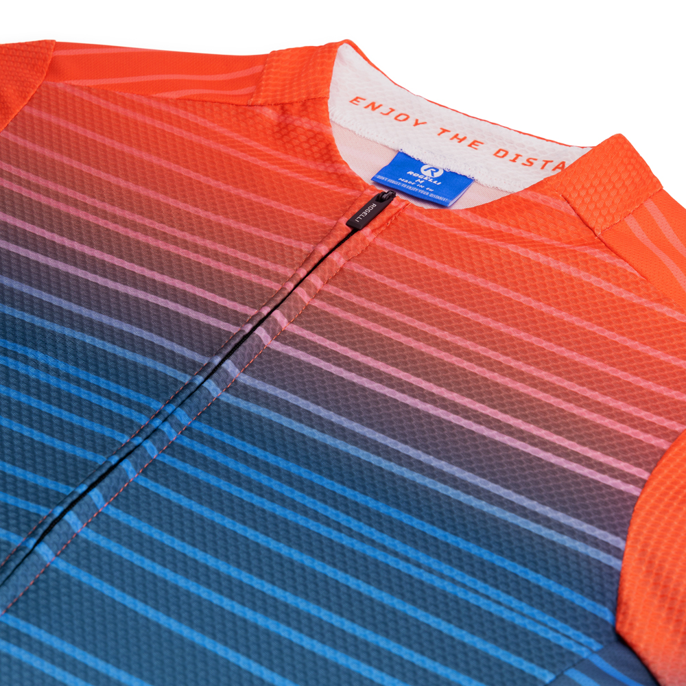 Surf Fietsshirt Heren Blauw/Oranje