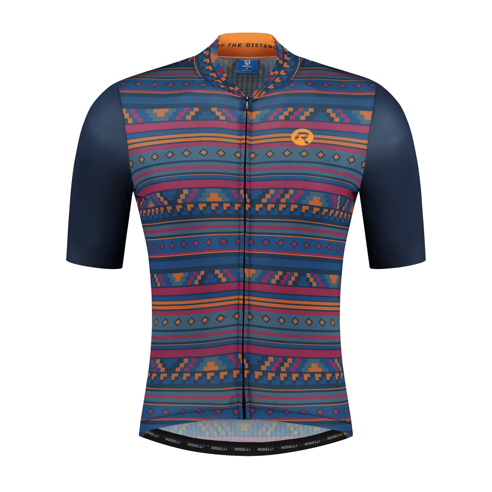 Aztec Fietsshirt Heren Blauw/Oranje