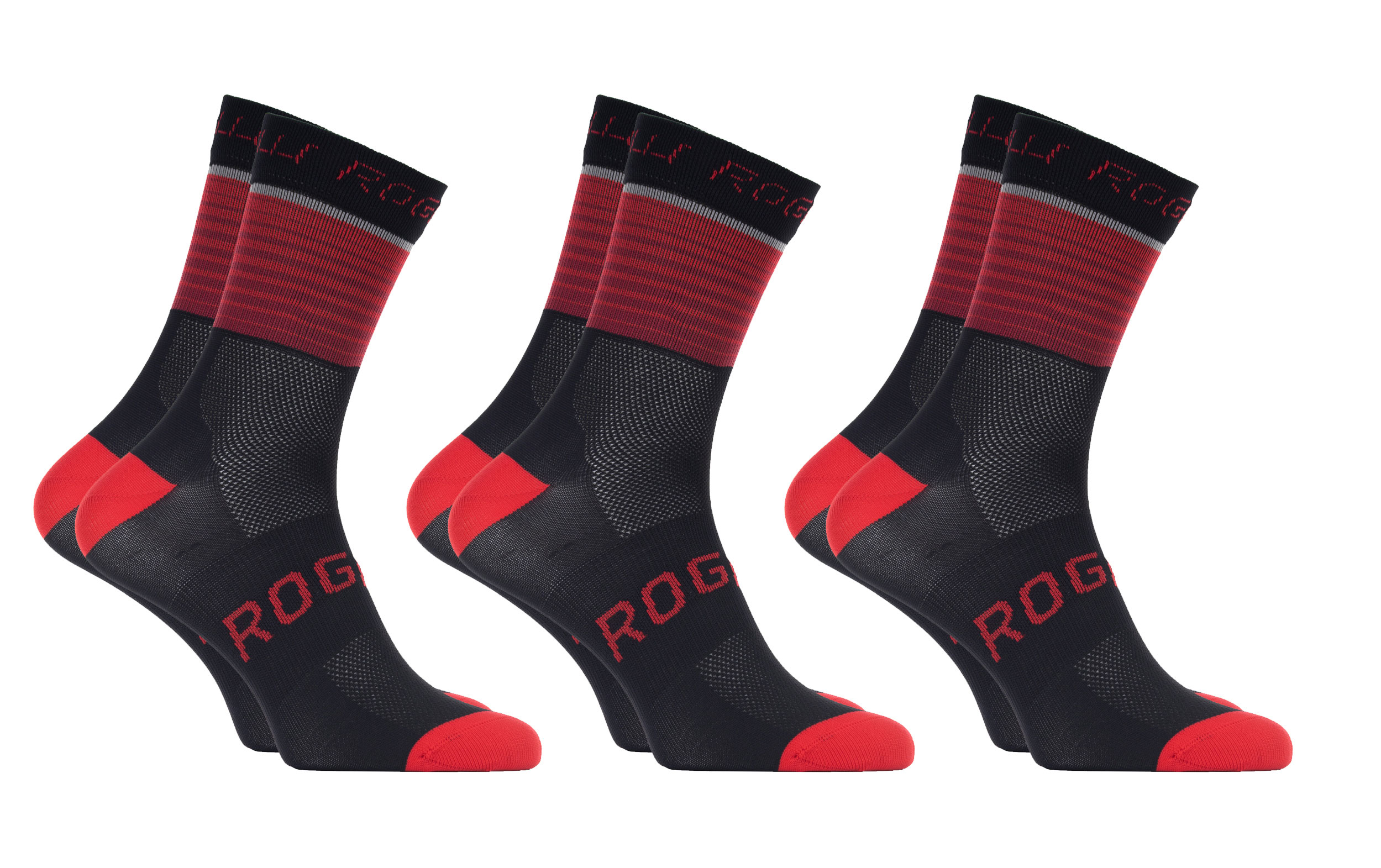 3 Paar heren sokken Hero Zwart/rood