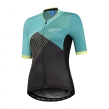 Dames fietsshirt KM Divine Grijs/Tuqu/geel
