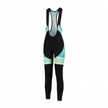 Dames thermo fietsbroek Impress Zwart/geel/turquoise