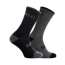Merino Wool Sokken 2-pack Grijs/Zwart