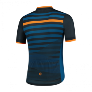 Stripe fietsshirt KM Blauw/oranje