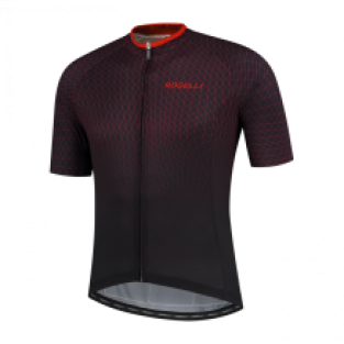 Heren fietsshirt KM Weave Zwart/rood