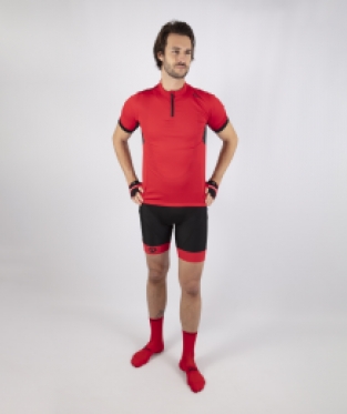 2 Delig Perugia Rood fietsset met Basic broek