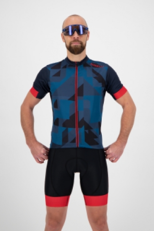 Brisk fietsshirt KM Blauw/rood