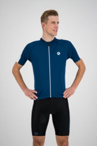 Heren fietsshirt KM Explore Blauw/wit