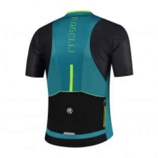 fietsshirt KM Minimal Blauw/groen/zwart