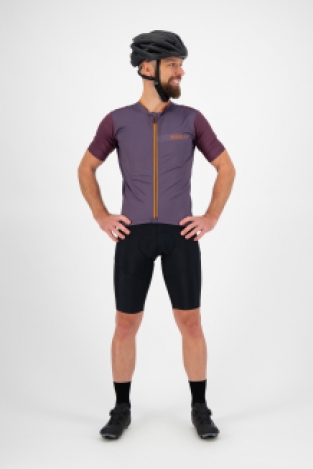 fietsshirt KM Minimal Purper/zwart/oranje