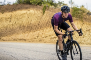 fietsshirt KM Minimal Purper/zwart/oranje