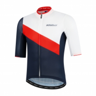 Heren fietsshirt KM Kai Blauw/wit/rood