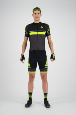 Hero fietsshirt KM Grijs/zwart/fluor