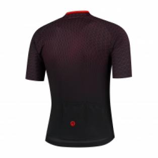 Heren fietsshirt KM Weave Zwart/rood