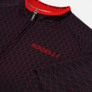 Heren fietsshirt KM Weave Zwart/rood