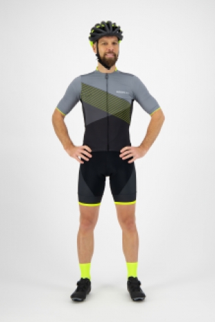Spike fietsshirt KM Zwart/fluor/grijs
