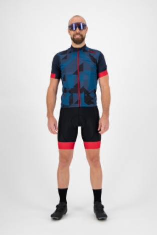 Heren fietsbroek Flex Zwart/rood