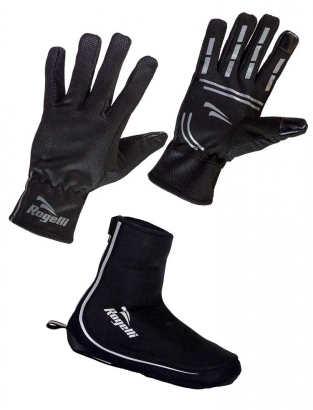 Angoon winterhandschoenen+Aspetto overschoenen Zwart