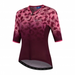 Dames fietsshirt Animal Bordeaux/pink