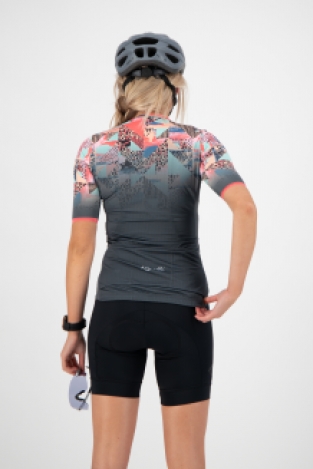 Dames fietsshirt Animal Blauw/coral