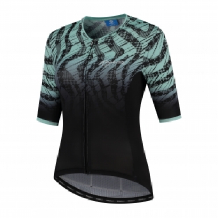 Dames fietsshirt Animal Zwart/turquoise