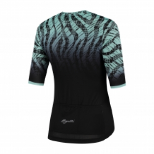 Dames fietsshirt Animal Zwart/turquoise