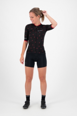 Dames fietsshirt Fruity Zwart/rood