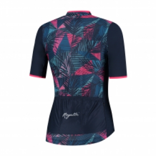 Dames fietsshirt Leaf Blauw/pink