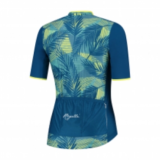 Dames fietsshirt Leaf Turqoise/geel