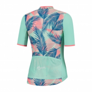 Dames fietsshirt Leaf Mint/coral