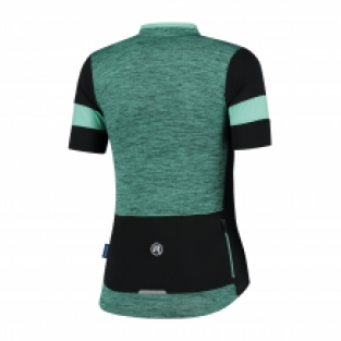 Dames fietsshirt Charm 2.0 Zwart/turquoise