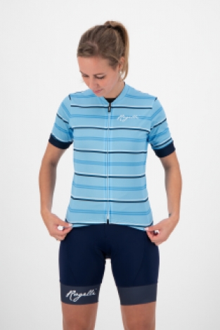 Dames fietsshirt Stripe Blauw/wit / blauw