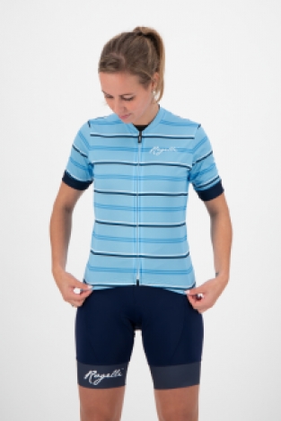 Dames fietsshirt Stripe Blauw/blauw