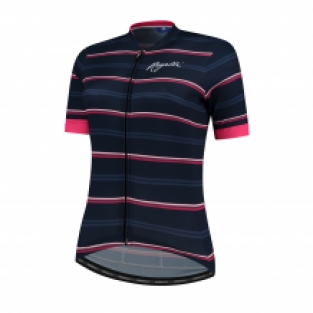 Dames fietsshirt Stripe Blauw/pink