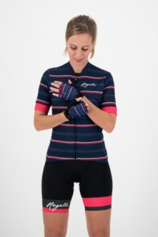 Dames fietsshirt Stripe Blauw/pink