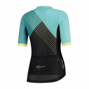 Dames fietsshirt KM Divine Grijs/Tuqu/geel