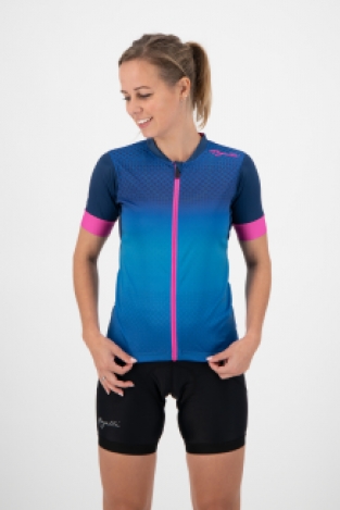 Dames fietsshirt Lux Blauw/pink