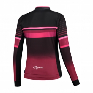 5 Delig Dames fietsset Impress Bordeaux/roze Shirt/broek/jack/handschoenen en sokken