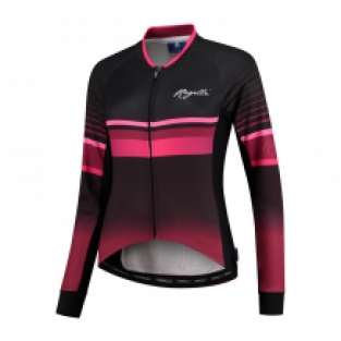 5 Delig Dames fietsset Impress Bordeaux/roze Shirt/broek/jack/handschoenen en sokken